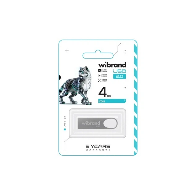 Флеш-накопитель Wibrand Irbis 4 ГБ USB 2.0 Серебристый (WI2.0/IR4U3S) - изображение 2
