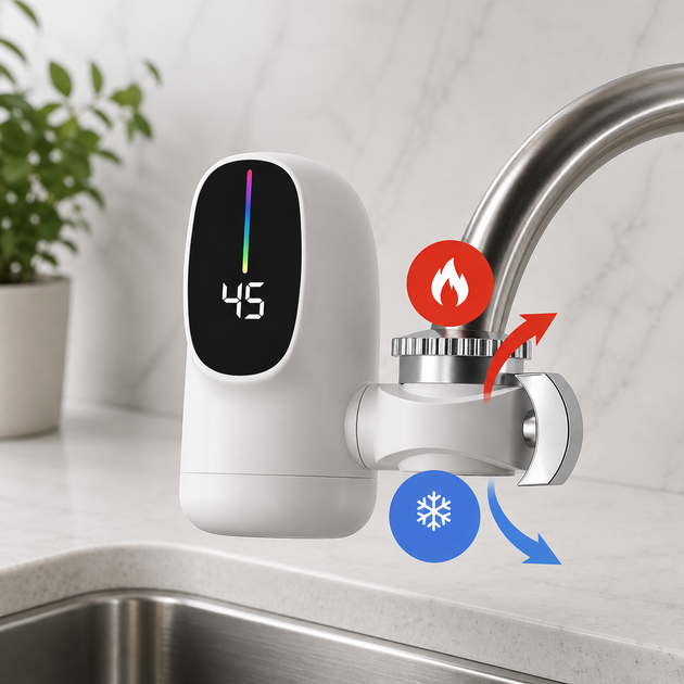 Проточный водонагреватель 3 кВт с LCD-дисплеем насадка на кран для кухни электрический нагреватель воды - изображение 4