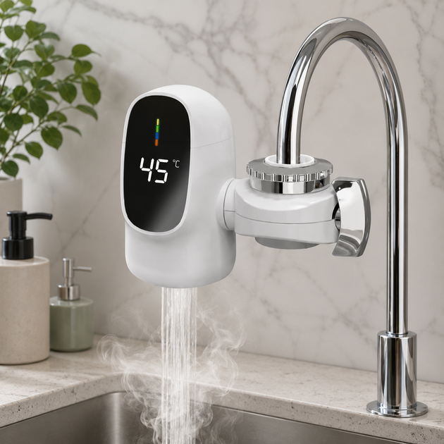 Проточный водонагреватель 3 кВт с LCD-дисплеем насадка на кран для кухни электрический нагреватель воды - изображение 5