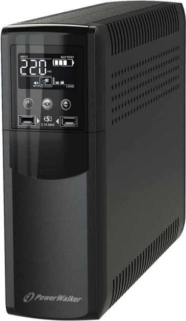 UPS PowerWalker VI 600 CSW IEC UK 600VA (360W) Black (VI 600 CSW IEC UK) - Zdjęcie 1 UPS PowerWalker VI 600 CSW IEC UK 600VA (360W) Black (VI 600 CSW IEC UK) - obraz 1
