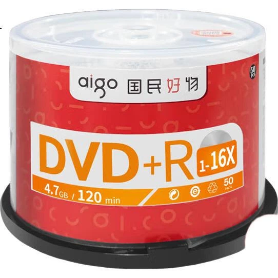 Чистий/записуваний диск Aigo DVD+R 4.7 ГБ 16x швидкість, упаковка 50 шт. - Фото 3 Чистий/записуваний диск Aigo DVD+R 4.7 ГБ 16x швидкість, упаковка 50 шт. - зображення 3