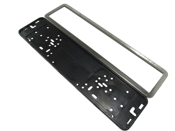 Рамка номера из нержавеющей стали, хромированная ELEGANT (58758) - изображение 2