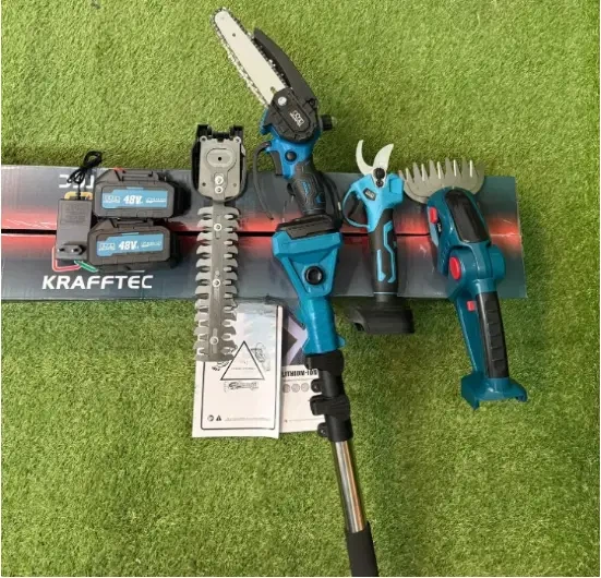 Садовый набор 4в1 Krafftec Germany 48 В 8 А·ч аккумуляторный секатор DUP570 38 мм мини пила DUC170Z 15 см цепная высоторез штанга 2.7 м кусторез 2в1 ножницы для травы 200 мм бесщеточный для обрезки деревьев веток кустов живой изгороди газона с 2 АКБ - изображение 8