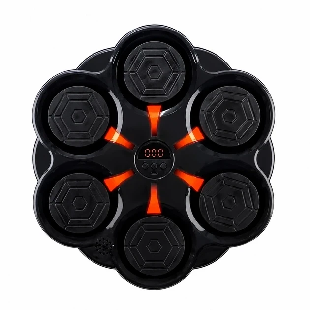 Боксерская мишень настенная с Bluetooth музыкой и подсветкой 6 зон 32x32 см Черная с перчатками - изображение 7