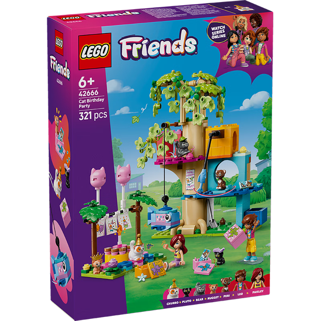 LEGO Friends 42666 «День рождения кошки и домик на дереве», детская игрушка для мальчиков и девочек, подарок на день рождения. - Фото 4 LEGO Friends 42666 «День рождения кошки и домик на дереве», детская игрушка для мальчиков и девочек, подарок на день рождения. - зображення 4