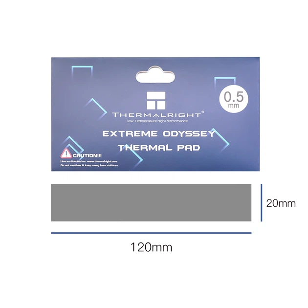 Термопаста Thermalright (силиконовая прокладка для охлаждения графического процессора, оперативной памяти и северного моста ноутбука / 12,8 Вт / 120*20*0,5 мм) - изображение 4
