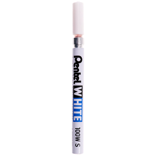 Маркер для фарби Pentel з тонким наконечником 2,0 мм для підфарбовування та ремонту подряпин на автомобілі, маркер на масляній основі X100W-S білий - зображення 4