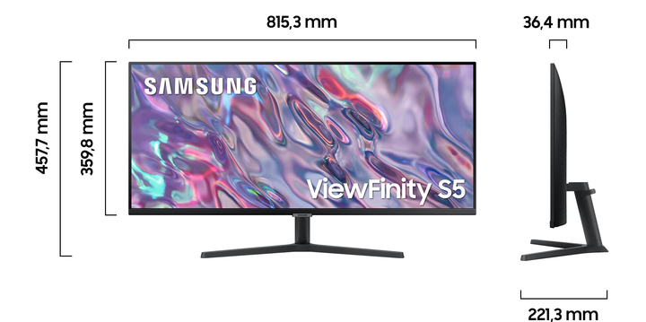 Монітор 34" Samsung ViewFinity S5 S50C S34C500GAU 2K VA 100 Гц (102354645) - Уцінка - зображення 2