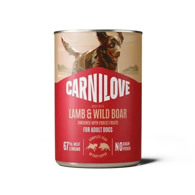Корм влажный Carnilove Lamb & Wild Boar для собак паштет ягненок и дикий кабан 400 г - Фото 1 Корм влажный Carnilove Lamb & Wild Boar для собак паштет ягненок и дикий кабан 400 г - изображение 1