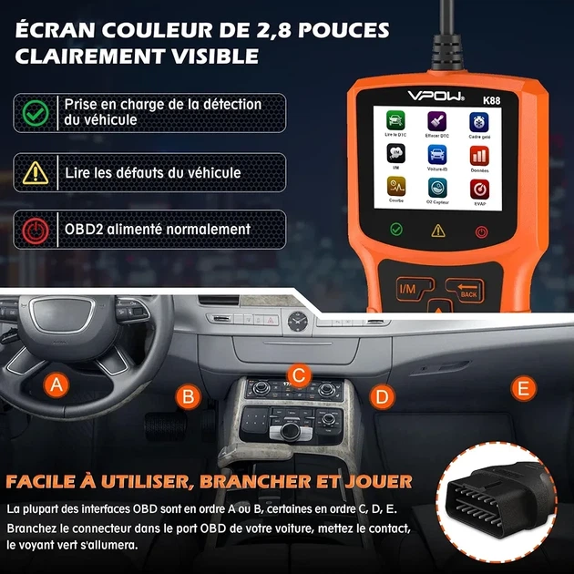 Диагностический автомобильный сканер VPOW OBD2 - изображение 3