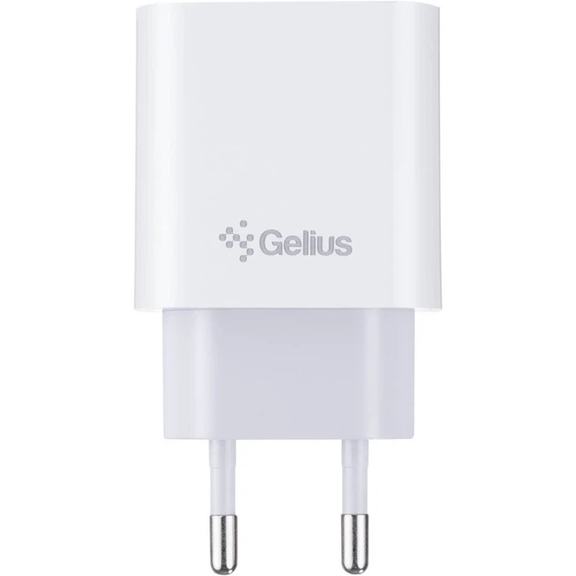 Мережевий зарядний пристрій Gelius Merge GP-HC060 GAN USB+Type-C 35W (QC/PD/PPS) + кабель Gelius One GP-UCN012 Type-C to Type-C (1m)(3A 60W) White - изображение 3