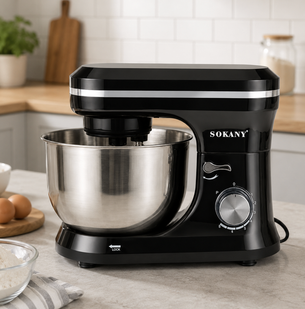 Кухонный тестомес SOKANY SK-271 1200 Вт 5 л 8 скоростей Планетарный миксер с металлической чашей Машина для замешивания теста кремов - изображение 5
