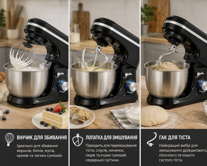 Кухонный тестомес SOKANY SK-271 1200 Вт 5 л 8 скоростей Планетарный миксер с металлической чашей Машина для замешивания теста кремов - изображение 7