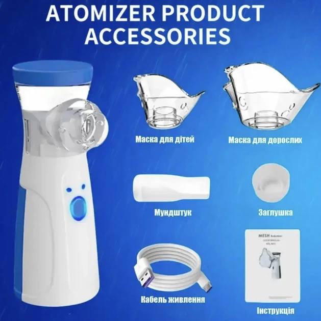 Портативный ультразвуковой меш-небулайзер Mesh Nebulizer JSL-W302 - изображение 3