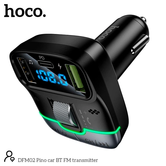 FM-трансмітер Hoco Pino 45 Вт 2 USB + Type-C Bluetooth 5.3 QC/PD Чорний (DFM02) - зображення 6