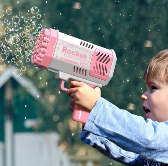 Пистолет для мыльных пузырей Bazooka bubble gun 26X-290 розовый (5122) - Фото 2 Пистолет для мыльных пузырей Bazooka bubble gun 26X-290 розовый (5122) - изображение 2
