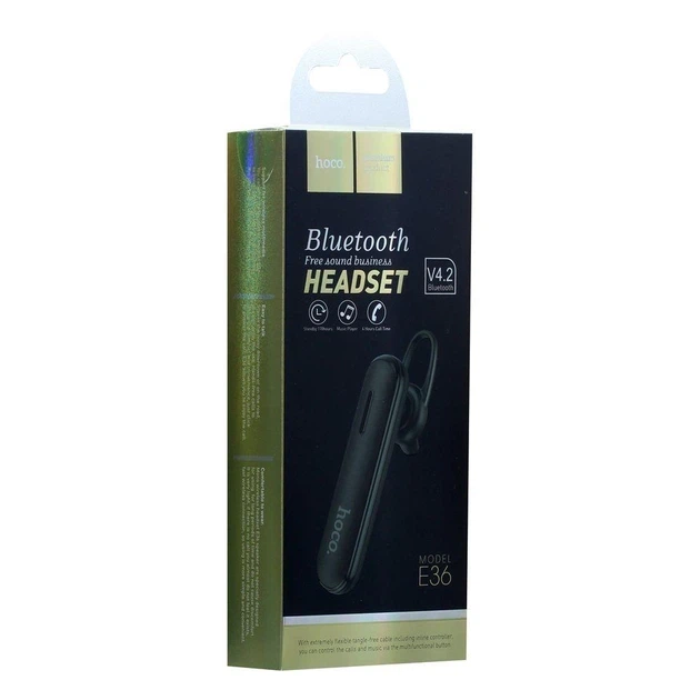Бездротова Bluetooth гарнітура mono Hoco E36 Free sound business з мікрофоном Чорна - Фото 7 Бездротова Bluetooth гарнітура mono Hoco E36 Free sound business з мікрофоном Чорна - зображення 7