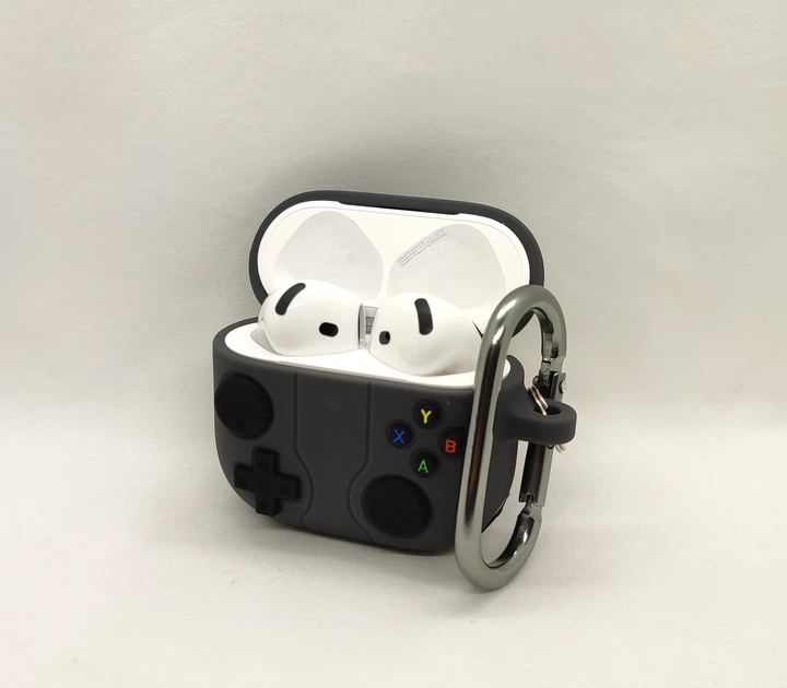 Силіконовий чохол з карабіном та інструментом для чистки для Airpods Pro / Pro 2 з геймпадом - изображение 3