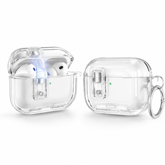 Твердый защитный - с Магнитом чехол для наушников AirPods 2 Pro || Air Pods 2 Pro. Белый (Прозрачный) цвет - изображение 2