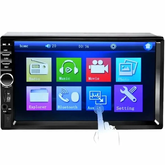 Автомагнитола 2DIN 7012B с Bluetooth сенсорным экраном 7 дюймов USB microSD пульт дистанционного управления черная - изображение 2