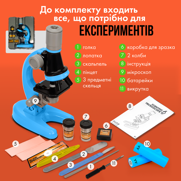 Микроскоп детский учебный 100х - 1200x - изображение 7