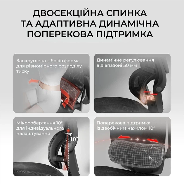 Офісне крісло Sihoo M59AS Mesh Black (M59AS-M302) - Фото 9 Офісне крісло Sihoo M59AS Mesh Black (M59AS-M302) - зображення 9