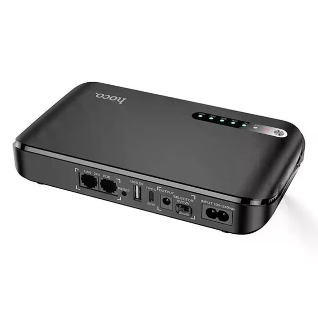 Джерело безперебійного живлення для роутера Hoco Imperial emergency UPS 5-12V/18W 20000mAh Black (6942007635165) - зображення 2