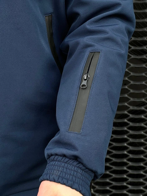 Мужской зимний костюм Softshell на флисе водостойкий и утепленный с липучкой под шеврон Куртка и Штаны Reef Intruder XL Темно Синий - изображение 5