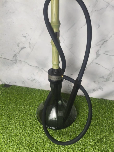 Кальян ATMOS Wood Steel Green — 65 см, нержавеющая сталь, дерево, стекло, расширенный комплект - изображение 3