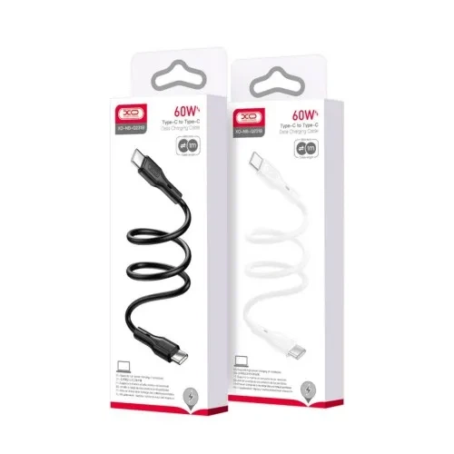 Кабель XO NB-Q231B Rock Series Type-c to Type-C 60W Data Cable Білий - Фото 2 Кабель XO NB-Q231B Rock Series Type-c to Type-C 60W Data Cable Білий - зображення 2
