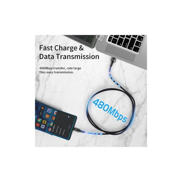 Дата кабель USB 2.0 AM to USB-C 2.0m 100W black Essager (EXC7A-CGA01-P) - изображение 3