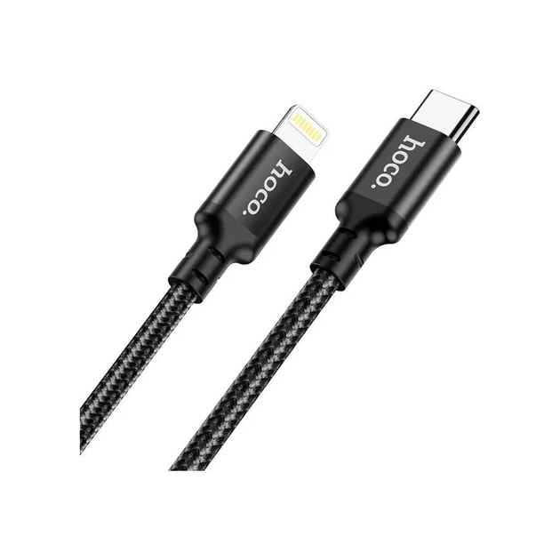 Дата кабель USB-C to Lightning 2.0m 3A 20W nylon X14 black HOCO (6931474752208) - Фото 2 Дата кабель USB-C to Lightning 2.0m 3A 20W nylon X14 black HOCO (6931474752208) - зображення 2