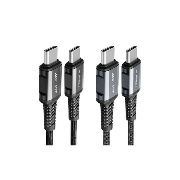 Дата кабель USB-C to USB-C 1.2m 3A nylon black Acefast (6974316280521) - Фото 3 Дата кабель USB-C to USB-C 1.2m 3A nylon black Acefast (6974316280521) - зображення 3
