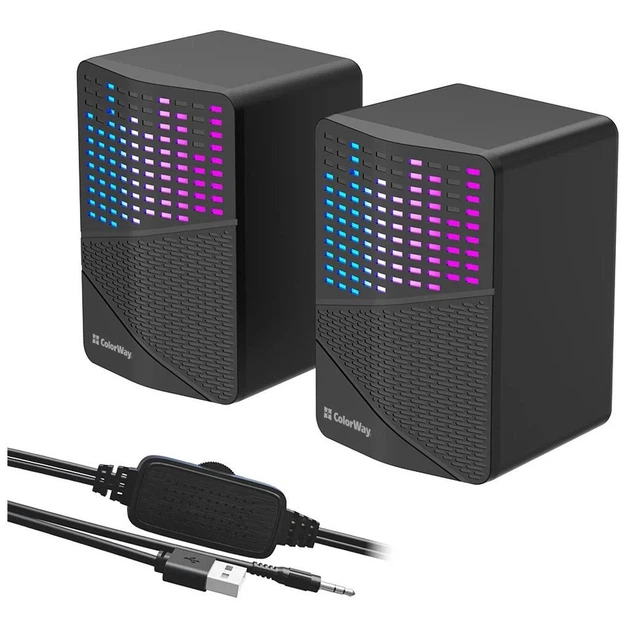 Акустична система ColorWay SoundWave 2.0 RGB USB Black (CW-SPU06BK) - изображение 3