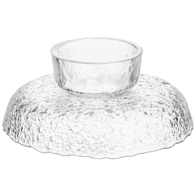 Фруктовница на ножке Ice Textured 20 см с ледяной текстурой стекла Yiwu HP-34-89 5265770 - изображение 4