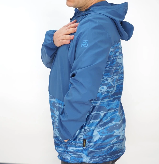 Трекінгова чоловіча куртка Jack Wolfskin Exhalation Ocean Wave легка вітрозахисна синя Розмір L - изображение 2