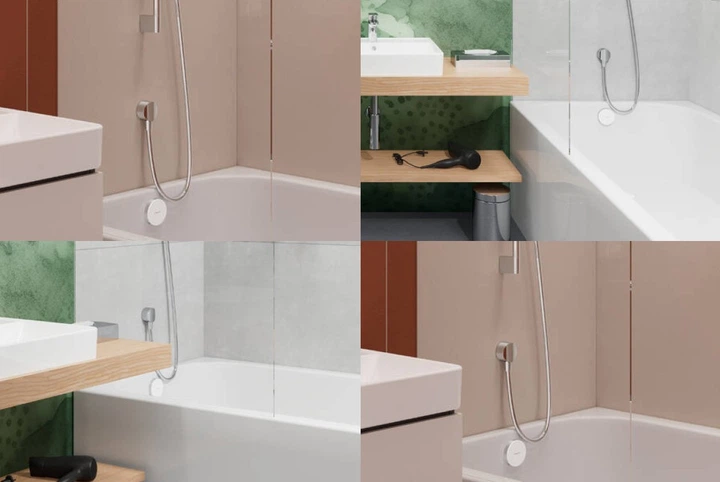Слив-перелив Hansgrohe Exafill наружная часть II для сифона на ванну с наполнением chrome/white gloss 58119000 - изображение 2