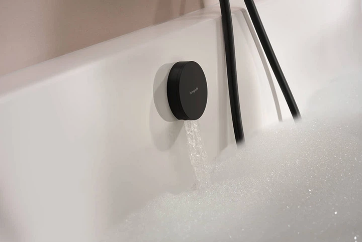 Слив-перелив Hansgrohe Exafill наружная часть II для сифона на ванну с наполнением matt black/white gloss 58119670 - изображение 2