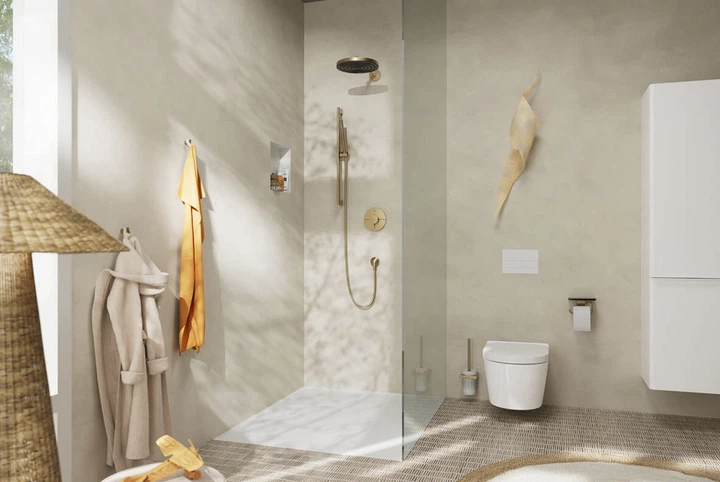 Ручной душ Hansgrohe Pulsify S 1jet EcoSmart brushed bronze 24125140 - изображение 6