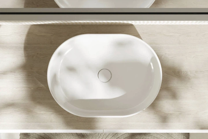 Умывальник Hansgrohe Xuniva U накладной без перелива SmartClean white 61073450 - Фото 2 Умывальник Hansgrohe Xuniva U накладной без перелива SmartClean white 61073450 - изображение 2