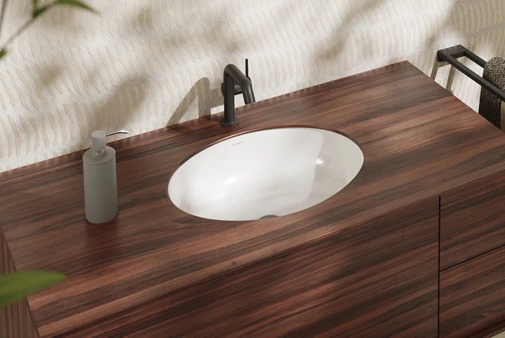 Умывальник Hansgrohe Xuniva D под столешницу 450x350 с переливом SmartClean white 61048450 - изображение 2