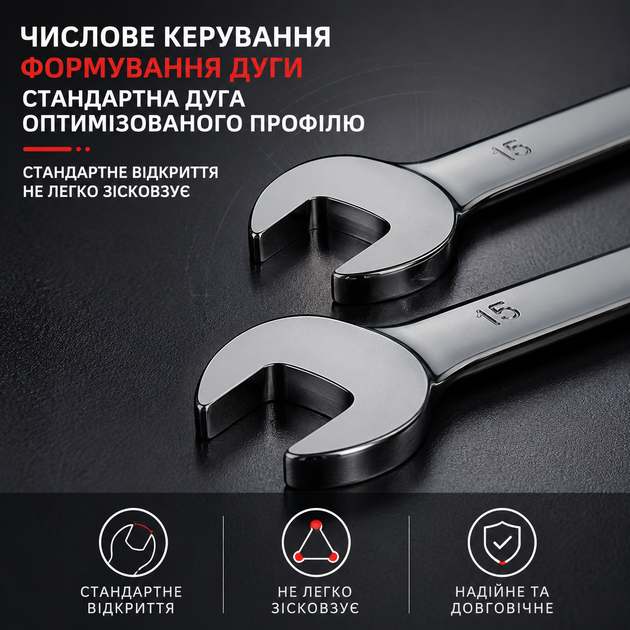 Набор комбинированных трещоточных ключей Dazosho 8–19 мм из хромованадиевой стали 12 шт - изображение 2