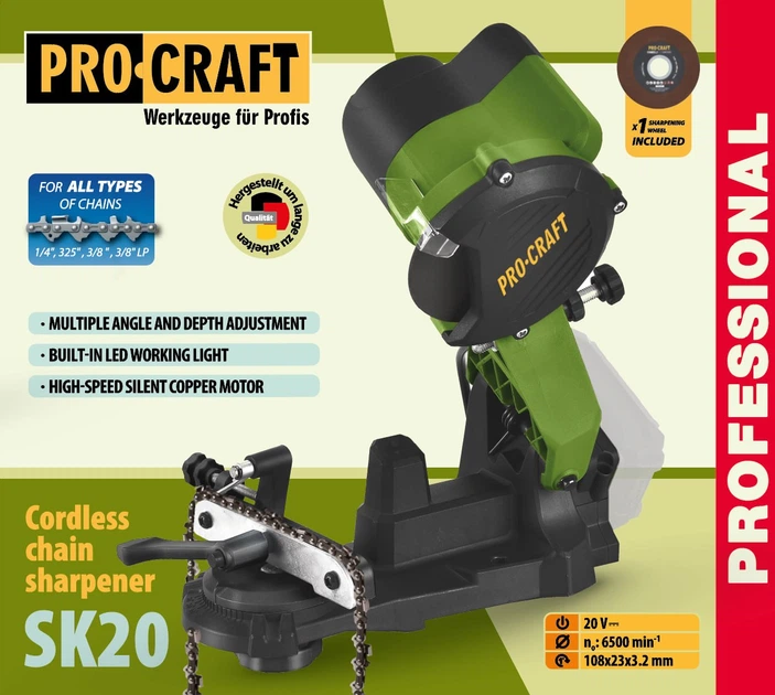 Акумуляторна заточка для ланцюга Procraft SK20 (Без акб та зп) - зображення 2