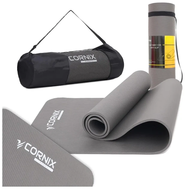 Килимок спортивний Cornix NBR 183 x 61 x 1 cм для йоги та фітнесу XR-0012 Grey (LFXR-0012) - Фото 1 Килимок спортивний Cornix NBR 183 x 61 x 1 cм для йоги та фітнесу XR-0012 Grey (LFXR-0012) - зображення 1