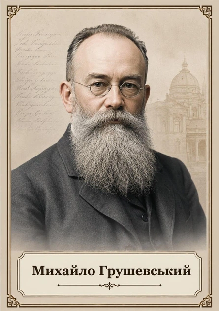 Портрет "Михайло Грушевский", розмір 30х40 - А3 - Фото 1 Портрет "Михайло Грушевский", розмір 30х40 - А3 - зображення 1