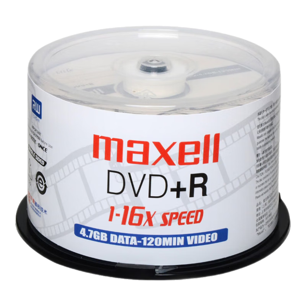 Диски Maxell DVD+R, записываемые диски, чистые диски, скорость 16x, 4,7 ГБ, серия Audio-Video, оптовая упаковка из 50 штук. - изображение 4