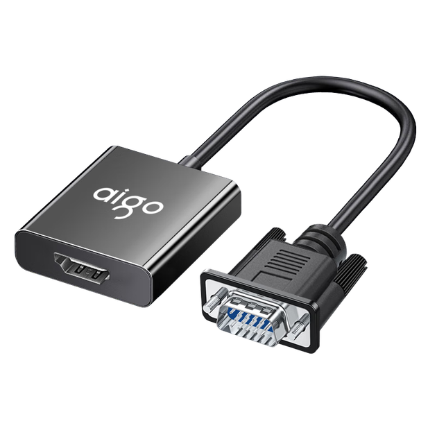 Конвертер Aigo VGA-HDMI з алюмінієвого сплаву з аудіо-блоком живлення, відеоадаптер високої чіткості для ноутбуків, настільних комп'ютерів, телевізорів, моніторів, проекторів VH01 - Фото 4 Конвертер Aigo VGA-HDMI з алюмінієвого сплаву з аудіо-блоком живлення, відеоадаптер високої чіткості для ноутбуків, настільних комп'ютерів, телевізорів, моніторів, проекторів VH01 - изображение 4