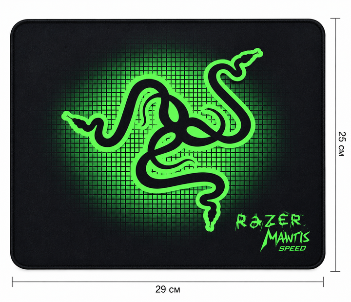 Ігровий килимок для миші Razer Mantis Speed 290×250×2 мм, Black/Green - зображення 2