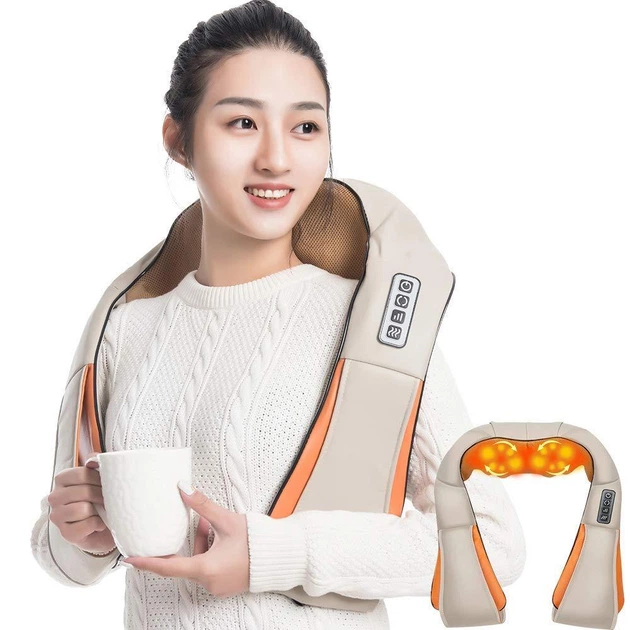 Роликовий масажер для шиї і плечей з ІЧ-прогріванням Massager of Neck Kneading (4860) - зображення 2