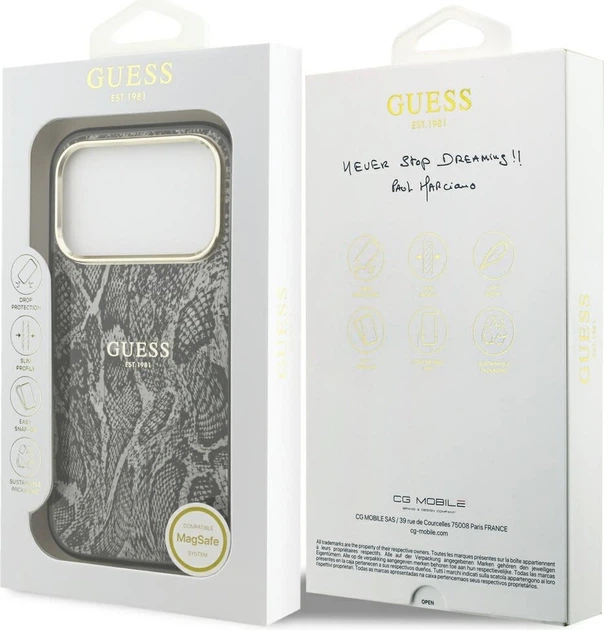 Etui plecki Guess Python Pattern MagSafe do Apple iPhone 17 Pro / 18 Pro Black (GUHMP18LHIMPYGK) - obraz 8